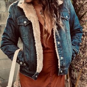 GAP Shearling Lined Denim Jacket